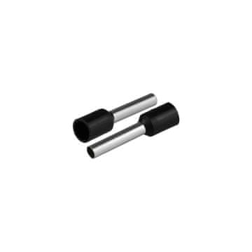 slomart PLASTROL izolirana kabelska stopica za 2.5mm² žice, 19.2mm dolžina, črna (50 kos)