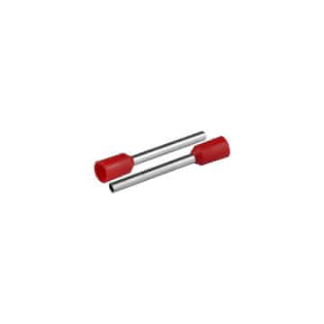 slomart PLASTROL izolirana kabelska stopica za 1.5mm² žice, 24.4mm dolžina, rdeča (50 kos)