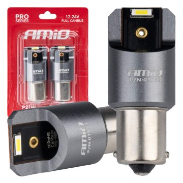 slomart AMiO LED žarnici FULL CANbus PRO P21W BA15S, 2x1860 SMD, bela, 12V/24V (2 kosa)