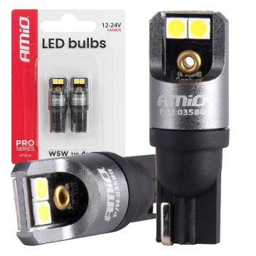 slomart AMiO LED žarnici FULL PRO T10 W5W, 4x3030 SMD, bela, 12V/24V (2 kosa)