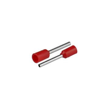 slomart PLASTROL KI/T-1X0,5/16/50 RD Tulejkasta čepica, 10,5mm², rdeča, 50 kosov