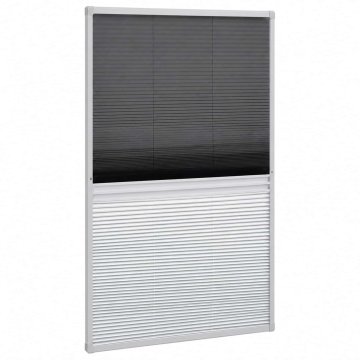 Vidaxl Plisse Komarnik za Okno Aluminij 160 x 80 cm s Senčnikom