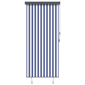 Vidaxl Zunanje rolo senčilo 120x250 cm modro in belo
