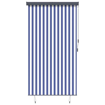 Vidaxl Zunanje rolo senčilo 140x250 cm modro in belo