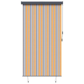Vidaxl Zunanje rolo senčilo 140x250 cm rumeno in modro