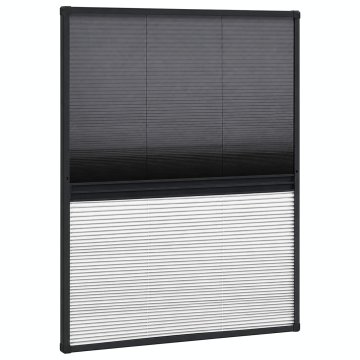 Vidaxl Plise komarnik za okna aluminij 80x100 cm s senčilom
