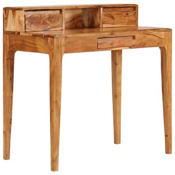 Vidaxl Pisalna miza s predali trden les 88x50x90 cm
