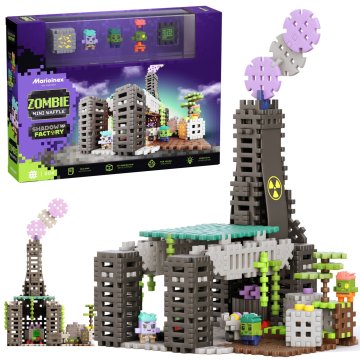 sarcia.eu Marioinex Mini Waffle Zombie - Mračna tovarna senc, Zombie KOMPLET konstrukcijskih kock, MEHKE kocke za otroke 204 el.