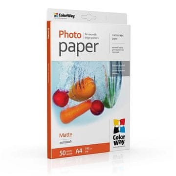 ColorWay Foto papir Mat 190g/m2, 50kos, A4 (PM190050A4)