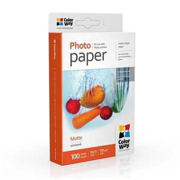 ColorWay Foto papir Mat 190g/m2, 100kos, 10x15 (PM1901004R)