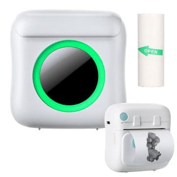 Sign Mini tiskalnik Bluetooth 200 dpi tiskalnik nalepk z rolo - bel