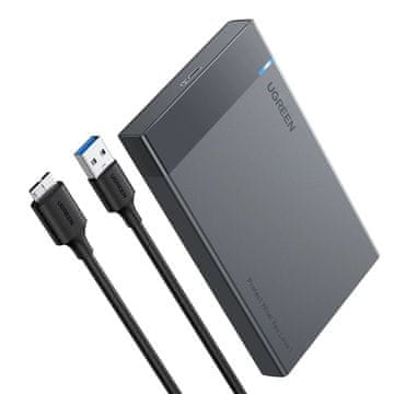Ugreen Ugreen HDD SSD 2,5-palčno ohišje SATA pogona s kablom USB-A na mikro USB 5Gbps 0,5m - črno