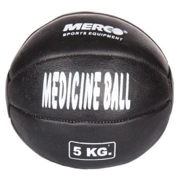 Merco Črna usnjena medicinska žoga s težo 5 kg