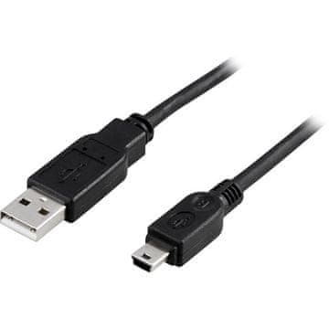 DELTACO USB 2.0 kabel tip A moški - tip mini B moški 3m, črn