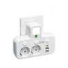 Pametni razdelilnik z USB in USB-C priključki, 2500 W, posamezna stikala, nočna lučka, evropski vtič | USBORA