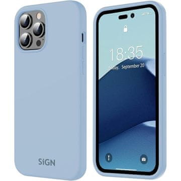 Sign Tekoči silikonski ovitek za iPhone 14 Pro Max - safirno modra