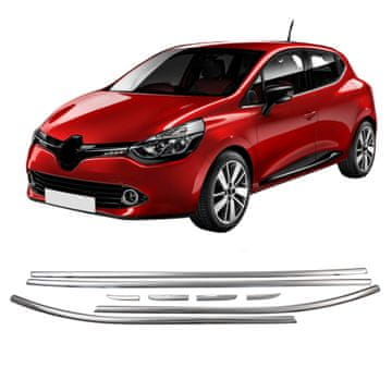 Stranske okenske letve iz nerjavečega jekla, kromirane, Renault Clio 4 HB 2012