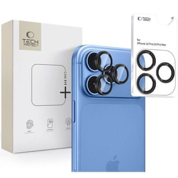 Tech-protect CamRing Fit zaščitno steklo za kamero za iPhone 18 Pro / Max, črno