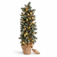 Aga Umetno božično drevo v loncu 85 cm zasneženo z LED osvetlitvijo