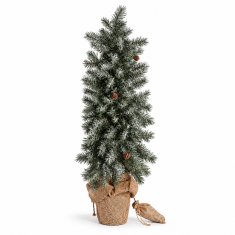 Aga Umetno božično drevo v loncu 85 cm zasneženo z LED osvetlitvijo