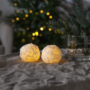 Northix Led blok lučka 2 paketa snežne kepe s časovnikom