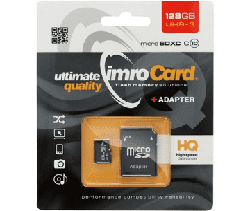 IMRO SPOMINSKA KARTICA 128GB microSDXC UHS-3 Class 10 z adapterjem