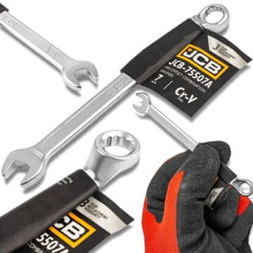 JCB ODPRTI KLJUČ 75 STOPINJ, POD KOTO 7 mm, CR-V JEKLO, DVOJNI