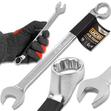 JCB ODPRTI KLJUČ 75 STOPINJ POD KOTOM 16 mm CR-V JEKLO DVOJNI