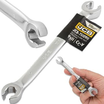 JCB RAZDELNI OBROČNI KLJUČ 9x11 mm 2-STRANSKI Cr-V jeklo 6-KOTNI