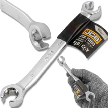 JCB RAZDELNI OBROČNI KLJUČ 11x13 mm 2-STRANSKI Cr-V 6-KOTNI