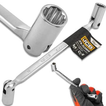JCB nasadni ključ, 8-9 mm, dvostranski, Cr-V jeklo, 12-koničast