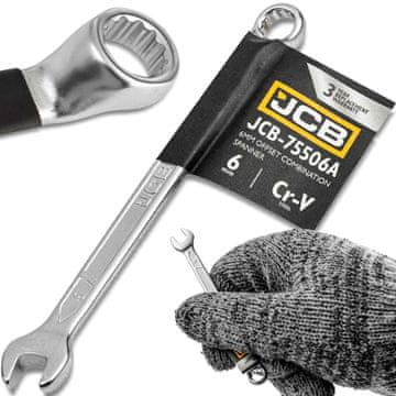 JCB ODPRTI KLJUČ 75 STOPINJ, POD KOTO 6 mm, CR-V JEKLO, DVOJNI