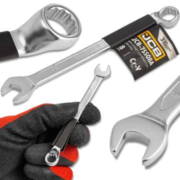 JCB ODPRTI KLJUČ 75 STOPINJ POD KOTO 8 mm CR-V JEKLO DVOJNI