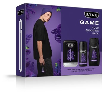 Darilni set STR 8 Game (losion po britju 100 ml + deodorant v spreju 150 ml + gel za prhanje 250 ml)