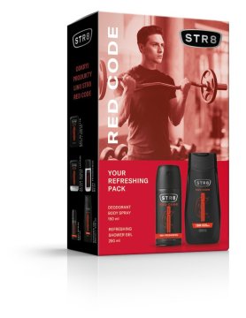 Darilni set STR 8 Red Code (dezodorant v spreju 150 ml + gel za prhanje 250 ml)
