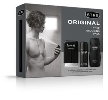 STR 8 Original darilni set (losion po britju 100 ml + deodorant v spreju 150 ml + gel za prhanje 250 ml)