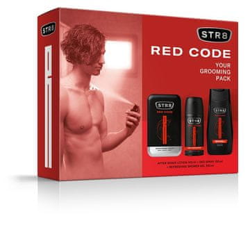 Darilni set STR 8 Red Code (losion po britju 100 ml + deodorant v spreju 150 ml + gel za prhanje 250 ml)