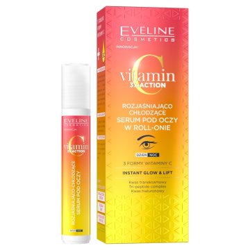 Eveline Vitamin C 3xAction posvetljevalni in hladilni serum za oči v roll-onu 15 ml