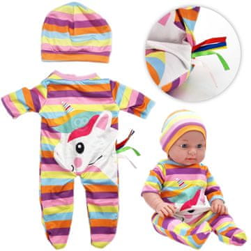 Komplet oblačil za punčke Romper Body Klobuk Samorog 43-46 cm