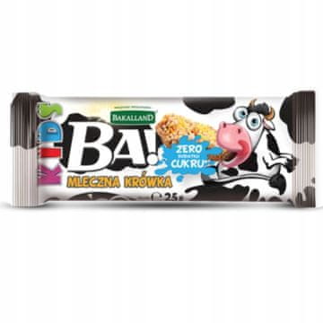 BAKALLAND Baton Ba! mlečni fudge 25 g brez sladkorja