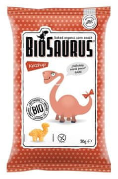 Arcibiskupské víno Koruzni čips Dinosaurs z okusom kečapa, brez glutena, ekološki, 30 g