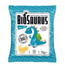 Biosaurus Koruzni čips Dinosaurs z morsko soljo brez glutena, ekološki 15 g