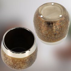 Okrogel zlat cvetlični lonec z zrcalnim učinkom 14 cm keramični cvetlični lonec