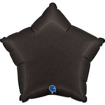 Grabo Folija balon z zvezdico, črn saten mat, 46 cm,