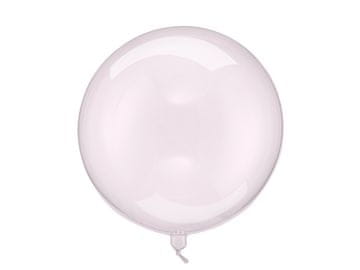 PartyDeco Okrogel kristalni balon Bobo, prozorno roza barve, 40 cm