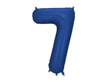 PartyDeco Folija balon številka 7, 86 cm, temno moder, saten