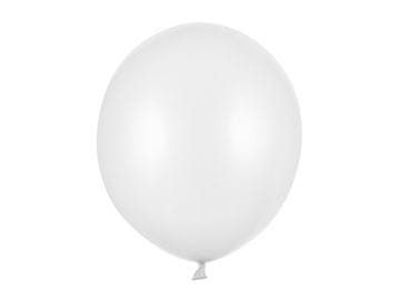 PartyDeco Močni lateks baloni, beli, kovinsko čisto bela, 43 cm, 25 kosov.