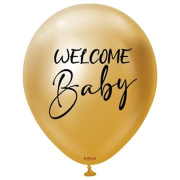 baloni iz lateksa Welcome Baby Mirror Gold, 45 cm, 2 kosa.