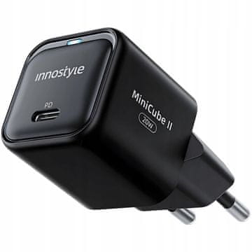 Innostyle HITR POLNILNIK CUBE USB-C 20W USB TIPA C GAN II ZA IPHONE LED