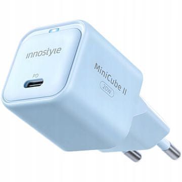 Innostyle HITR POLNILNIK CUBE USB-C 20W USB TIPA C GAN II ZA IPHONE LED